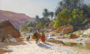 The Wadi at Bou Saada Eugene Girardet Orientalist Oil Paintings